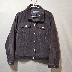 Torrid 1x Women's Brown Cropped Corduroy Bomber Style Jacket